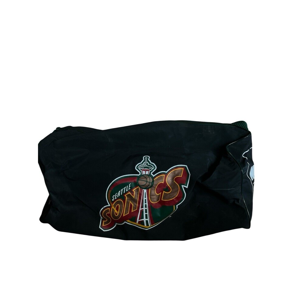 Seattle Supersonics Gym Duffle Bag Men Black Large 21x10 MBNA America NBA VTG